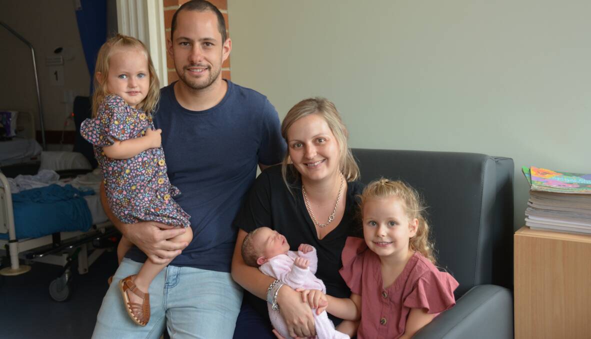 WELCOME BABY: From left, Isla, Luke, Eliza and Amaya are happy to welcome their baby girl into the family