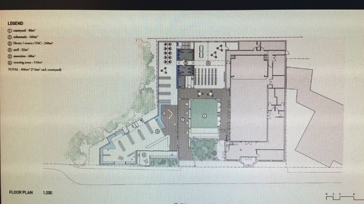 AERIAL VIEW: Concept plan for library extension