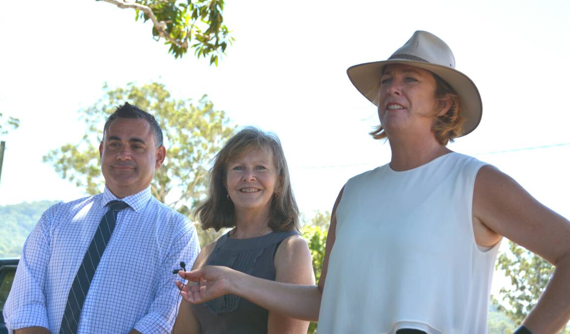 PRETTY PLEASED: Nambucca mayor Rhonda Hoban with NSW Nationals leader John Barilaro and Melinda Pavey in Valla pre-election