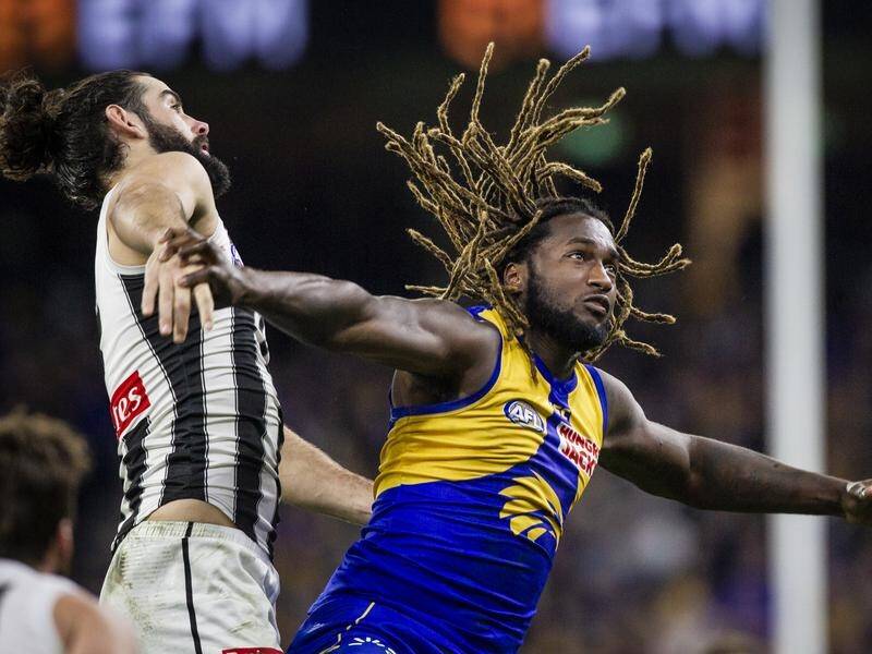 There are rising hopes for a Nic Naitanui (R) miracle return in time for West Coast's AFL finals.