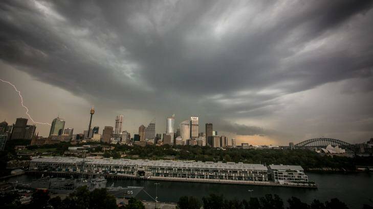 The storm rolls into Sydney. Photo: Anna Kucera