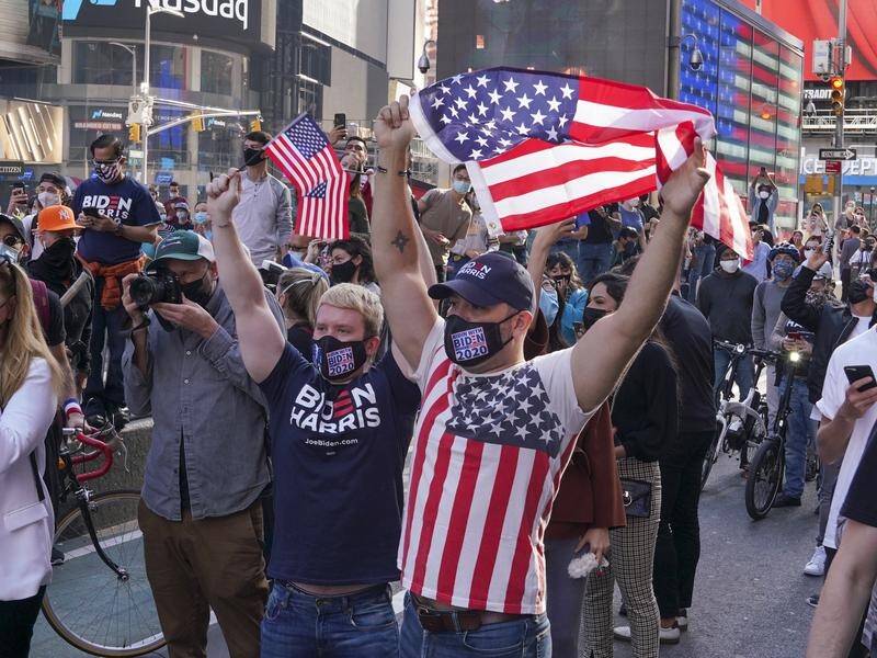 News of Joe Biden's victory sparked celebrations in the streets of New York City and elsewhere.