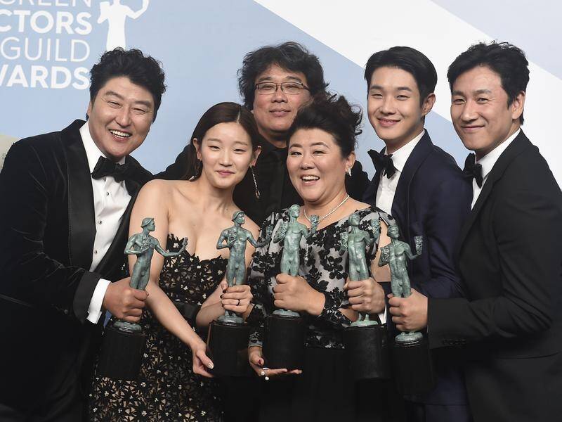 South Korean social satire Parasite was the surprise winner at the Screen Actors Guild Awards.