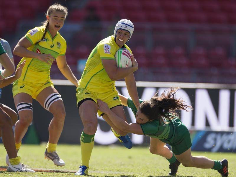 Sharni Williams, pictured at the Sydney 7s, has led Australia to a Tokyo 2020 Olympics berth.