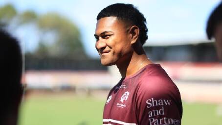 Manly's Haumole Olakau'atu shouldn't be banned for his dangerous throw against the Eels. (Mark Evans/AAP PHOTOS)