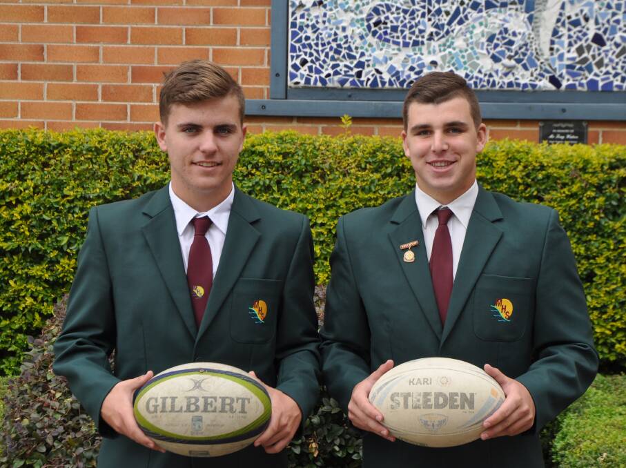 David is joined by fellow student Blake Howle who is playing for the Rugby Union North Coast team for the second year in a row. Photo: Stephen Katte 