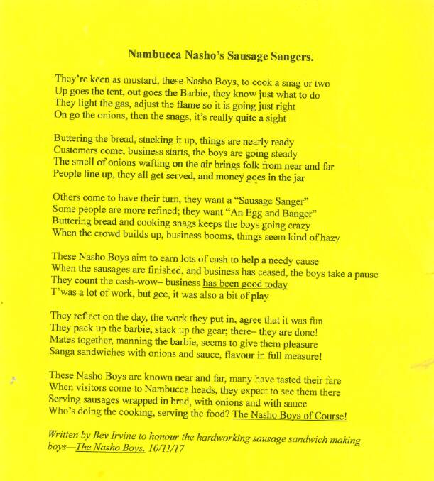 The Nashos poem, written by Bev Irvine 