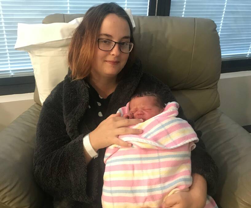 Jess with newborn James Matthew Preston. Photo: Supplied 