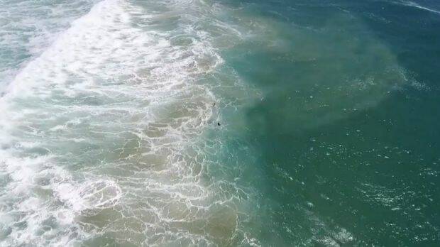 The two swimmers were seen struggling in heavy surf at Lennox Head.  Photo: NSW GOVERNMENT