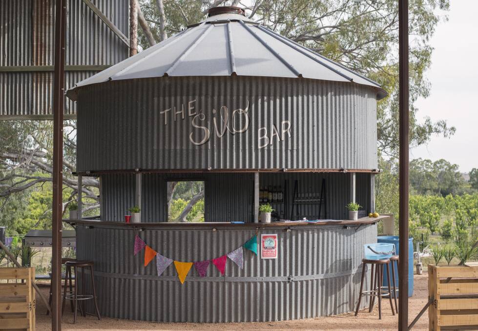 The Silo Bar at Kylee and Bevan Young's Greenhaven Orchard at Gayndah. Pictures: Kel Hetherington