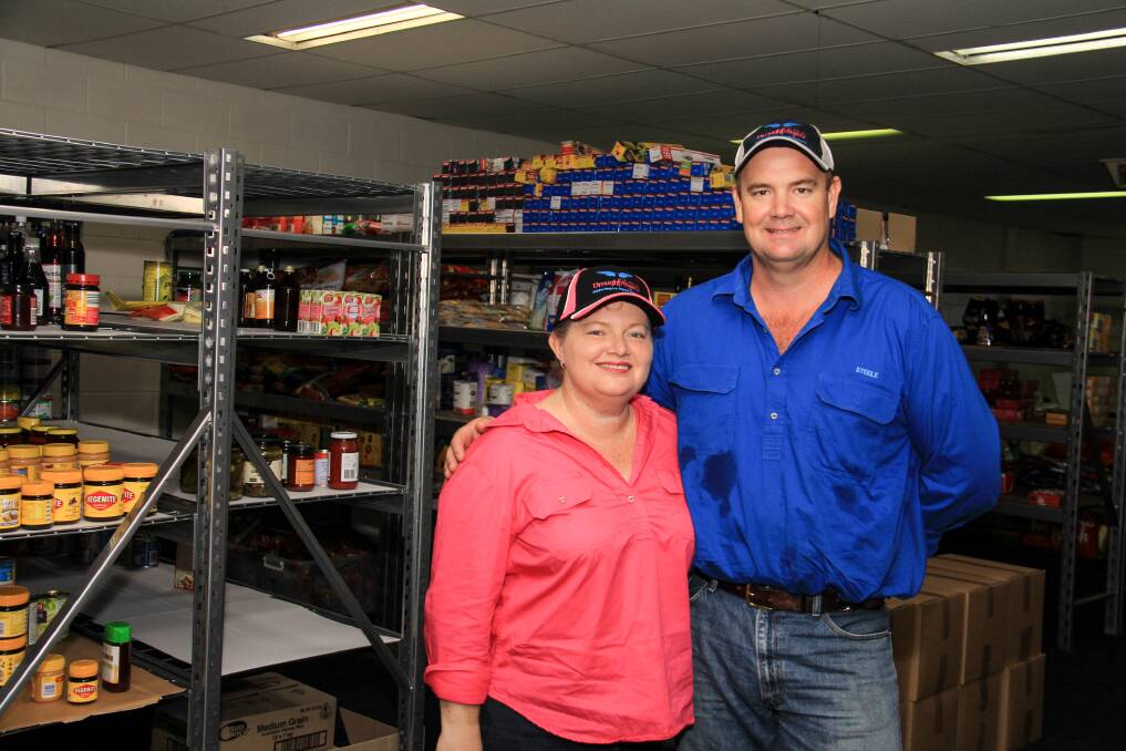 Tash Johnston and her husband and Drought Angels helper Steele Johnston at their Chinchilla base. 